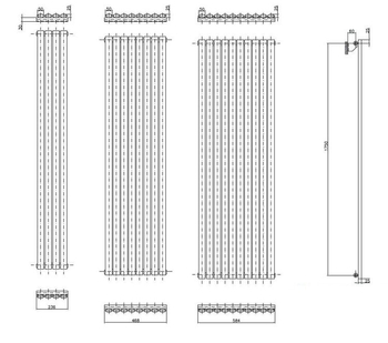 Nawigacja zdjęcie 3 - Grzejnik dekoracyjny LUXRAD FORTUNA PODWÓJNA 1800x468 1630W biały