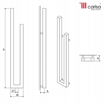 Nawigacja zdjęcie 2 - Grzejnik dekoracyjny Carisa JACK 1500x240mm 289W