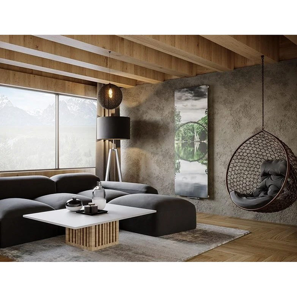 Zdjęcie 1 - Grzejnik dekoracyjny LUXRAD NIAGARA Z OSŁONĄ SZKLANĄ Z GRAFIKĄ 1000x445 472W antracyt (RAL 7016) 