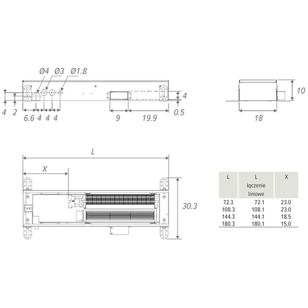 Zdjęcie 12 - Grzejnik dekoracyjny kanałowy JAGA Clima Canal 08 B18 - 2 rurowy 80X1440 2260W